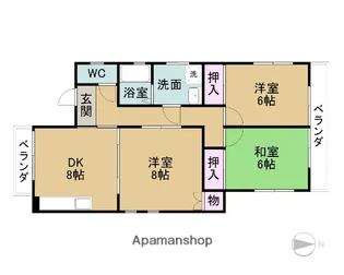上田コーポ【3号室】の間取り