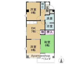 ハイリッジ牧野【306号室】の間取り
