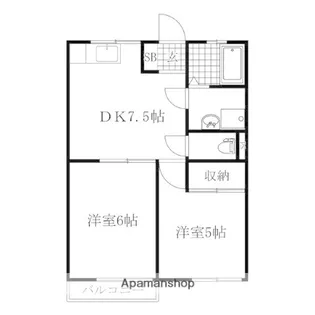 サンリバー【2階】の間取り