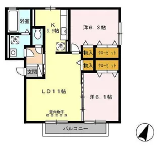 ハイカムール栄【3階】の間取り