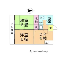 BEELINEまほろば【111号室】の間取り