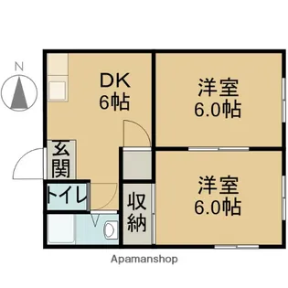 竹内コーポ【2C号室】の間取り