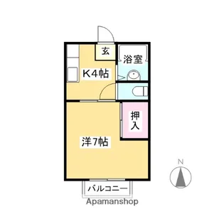 パナハイツ楽田 F棟【201号室】の間取り
