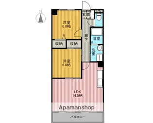 メゾン ド フォンテーヌ【6階】の間取り