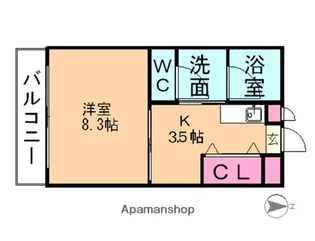 1Kの間取り画像