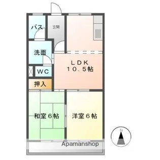 リバティはやの A【205号室】の間取り