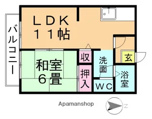 サンガーデン楽田 B棟【205号室】の間取り