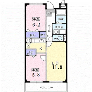 ドゥーメゾンK【4階】の間取り