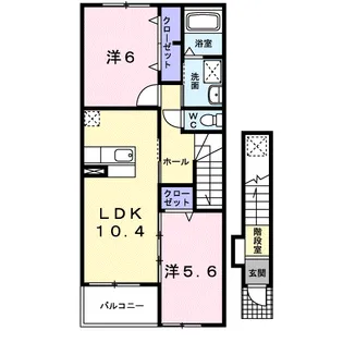 ヌーベルバーグB【2階】の間取り