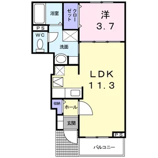 1LDKの間取り画像