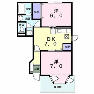 メゾンカスターナA【1階】の間取り