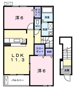 レスプランドール【2階】の間取り