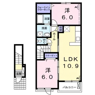 ヴィラパーチェⅡ【2階】の間取り