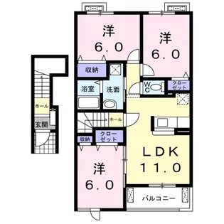 ポエム・アイA【2階】の間取り