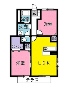 サンパティークB【1階】の間取り