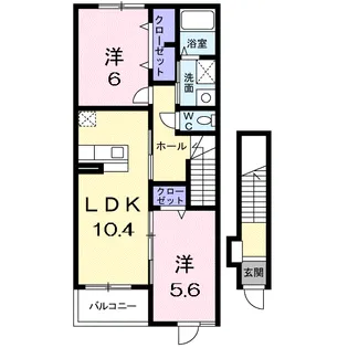 マロンⅡB【2階】の間取り