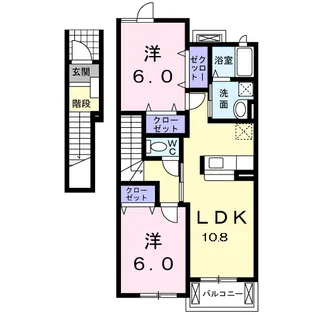 フィオーレ勝山A【2階】の間取り
