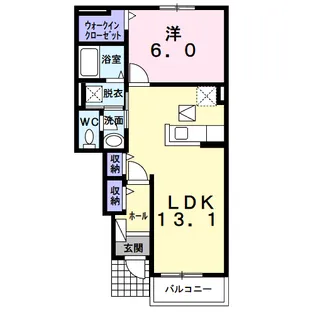 パークヴェルデアA【1階】の間取り