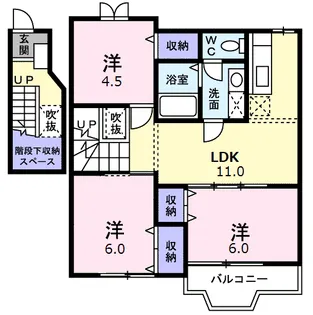 本今ガーデンスクエアB【2階】の間取り