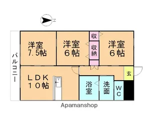 クレールメゾン禾森【2階】の間取り