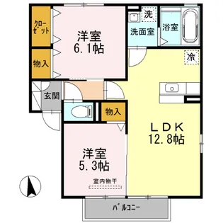 ペジーブル大垣【1階】の間取り