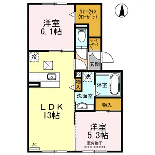パームフェリーチェ A棟【1階】の間取り