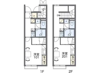 レオパレス瑞穂【101号室】の間取り
