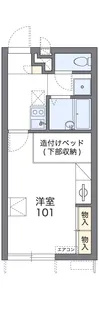 レオパレス中川【108号室】の間取り