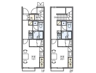 レオパレスパステル雅【205号室】の間取り