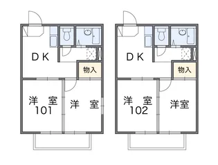 レオパレス大巻A【101号室】の間取り