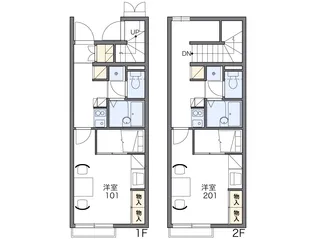 レオパレスシャルマン雅【108号室】の間取り