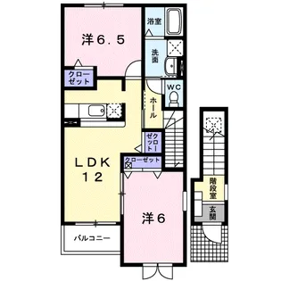 リバーサイドホヅミⅠ【2階】の間取り
