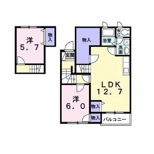 プラーノ川瀬 B【2階】の間取り