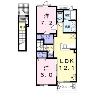 エスポワール輪之内Ⅱ【2階】の間取り