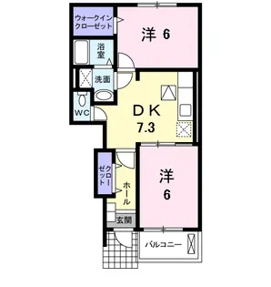 コートフリージアB【1階】の間取り