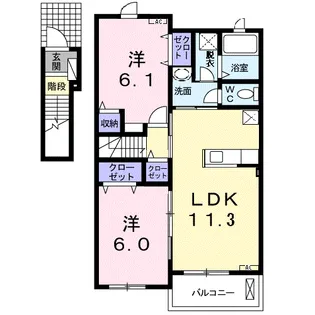 メゾン アンジュ【2階】の間取り