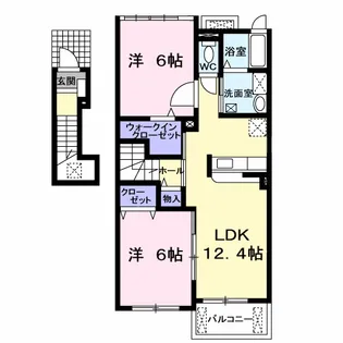 ジェンティーレ A棟【2階】の間取り