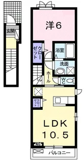 ソレアードⅤ A【2階】の間取り