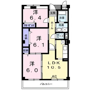 コート ルピナス【2階】の間取り