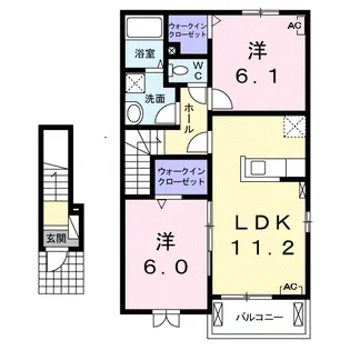 ドミールアサノC【2階】の間取り