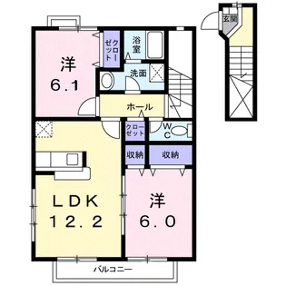 サニーヒルズ A【2階】の間取り