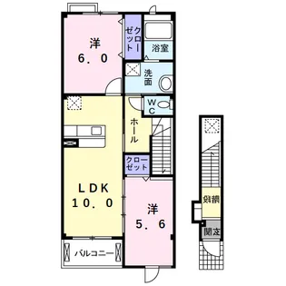 プリムローズA【2階】の間取り