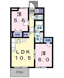 ロッサ B【1階】の間取り