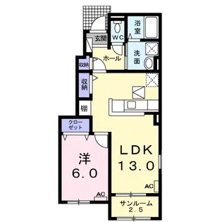 フロリサンテⅠ【1階】の間取り