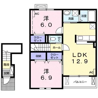 ルミエール ドゥース【2階】の間取り