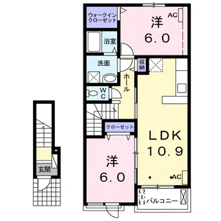 ユネ ポワール【2階】の間取り