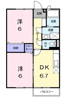 エスポアソールB【1階】の間取り