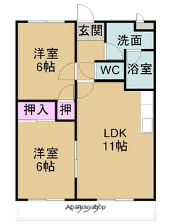 ハイツりんどう【302号室】の間取り