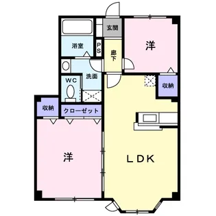 2LDKの間取り画像