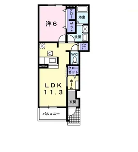 クレデヴェールB【1階】の間取り